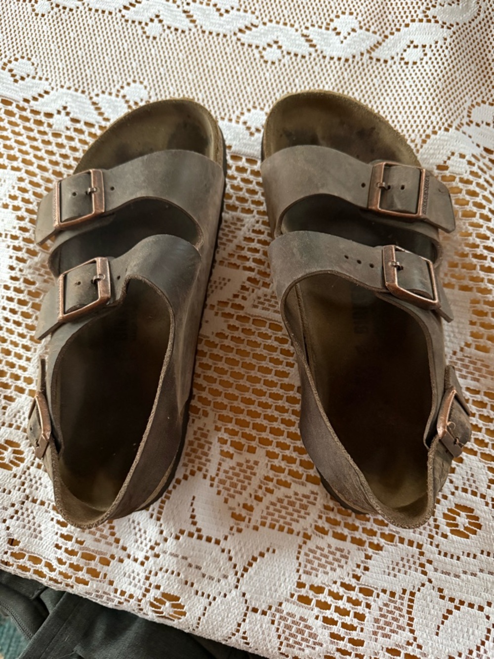 Women’s Brown Milano Birkenstock Double-Buckle Sandals size 40